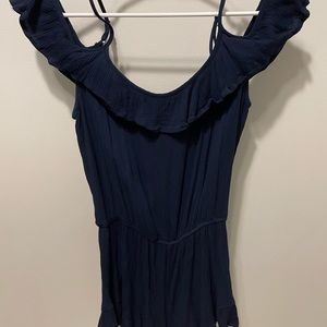 AMBIANCE off the should romper, deep blue size medium (fits like XS)